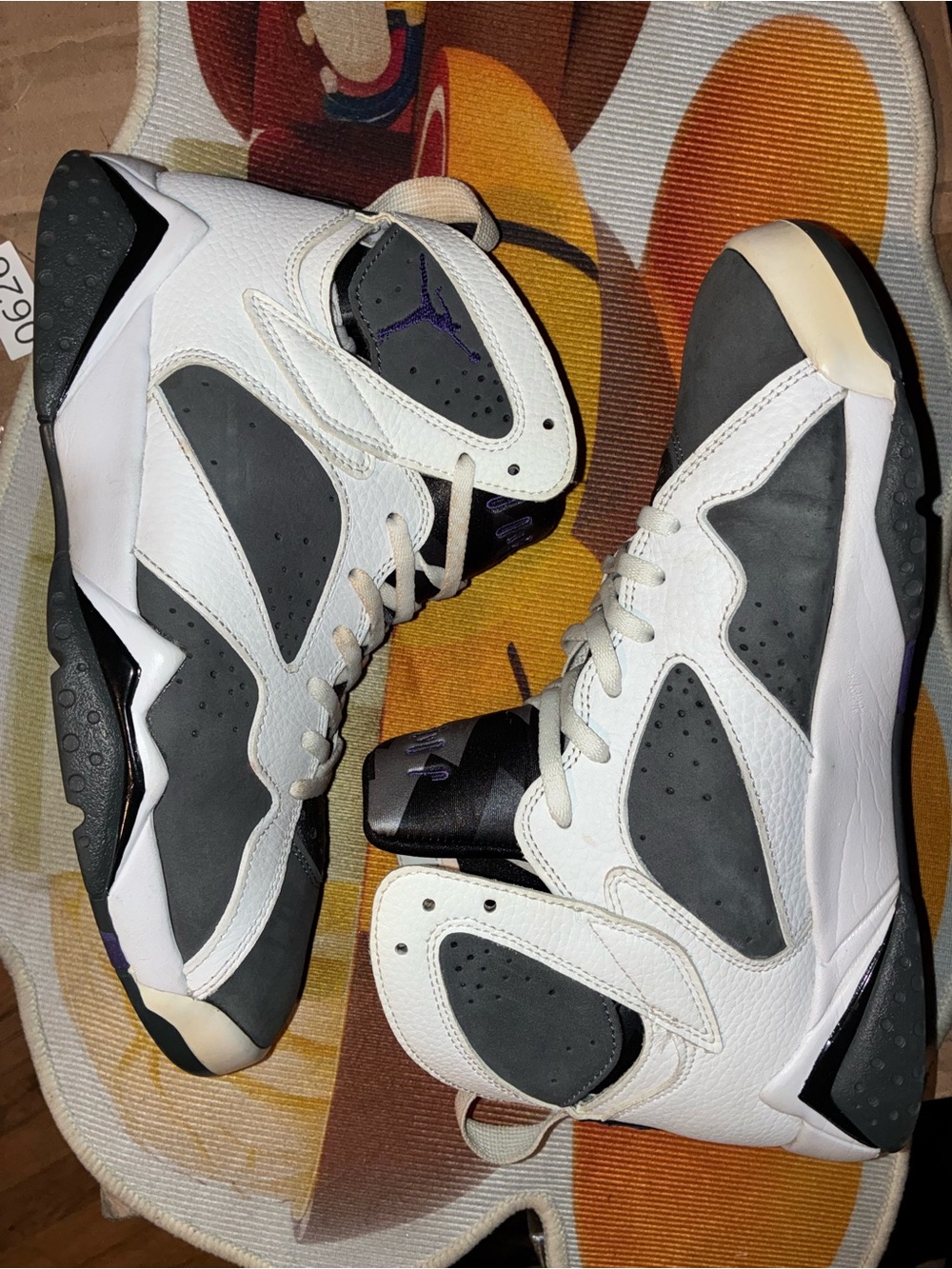 Jordan Air Jordan 7 Retro Flint 2021 White/Gray/Purple Size 9.5 M